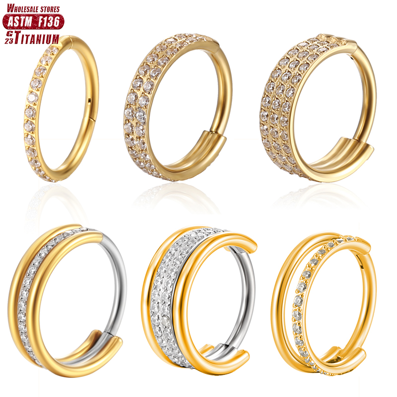 Septum Clicker Ring - F136 Titan-Nasenring, Implantatqualität, aufklappbare, nahtlose Ohrringe,