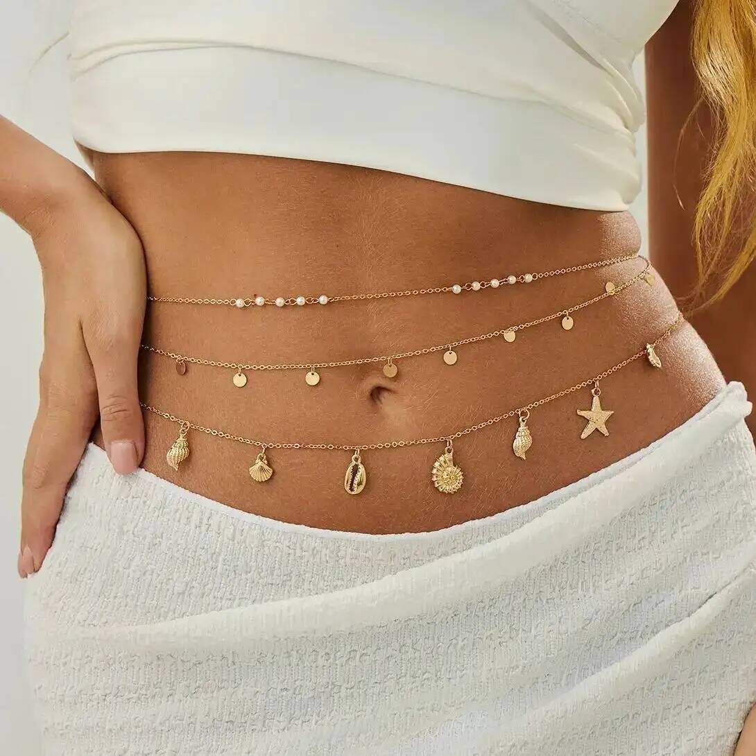 Body Jewelry Outfit - IngeSight.Z 3 Teile/satz Boho Seestern Conch