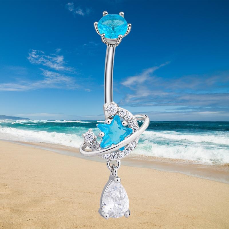 Body Jewelry Universe - Neue Kristall-Bauchnabelringe aus Edelstahl, Bauchnabelpiercing mit