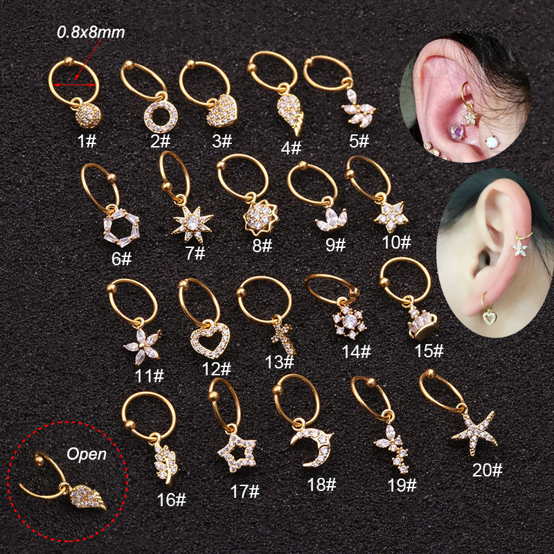 Body Jewelry Universe - 1Pc Universal ring Hoop earringTragus Piercing