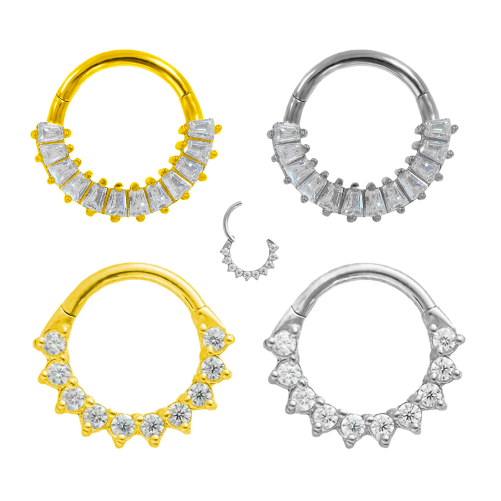 Septum Clicker Ring - Trapez CZ Septum 100 % 316L