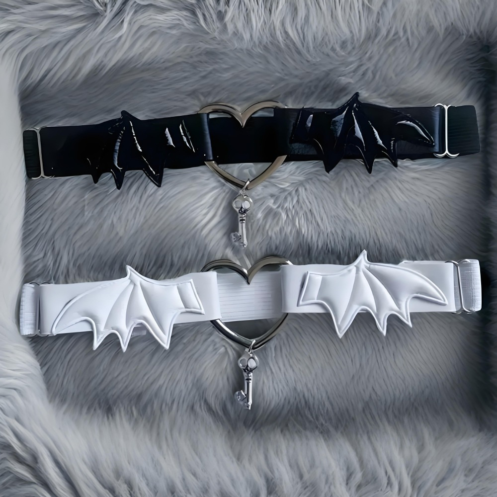 Body Jewelry Outfit - Gothic Harajuku Schwarz Herz Flügel Bein