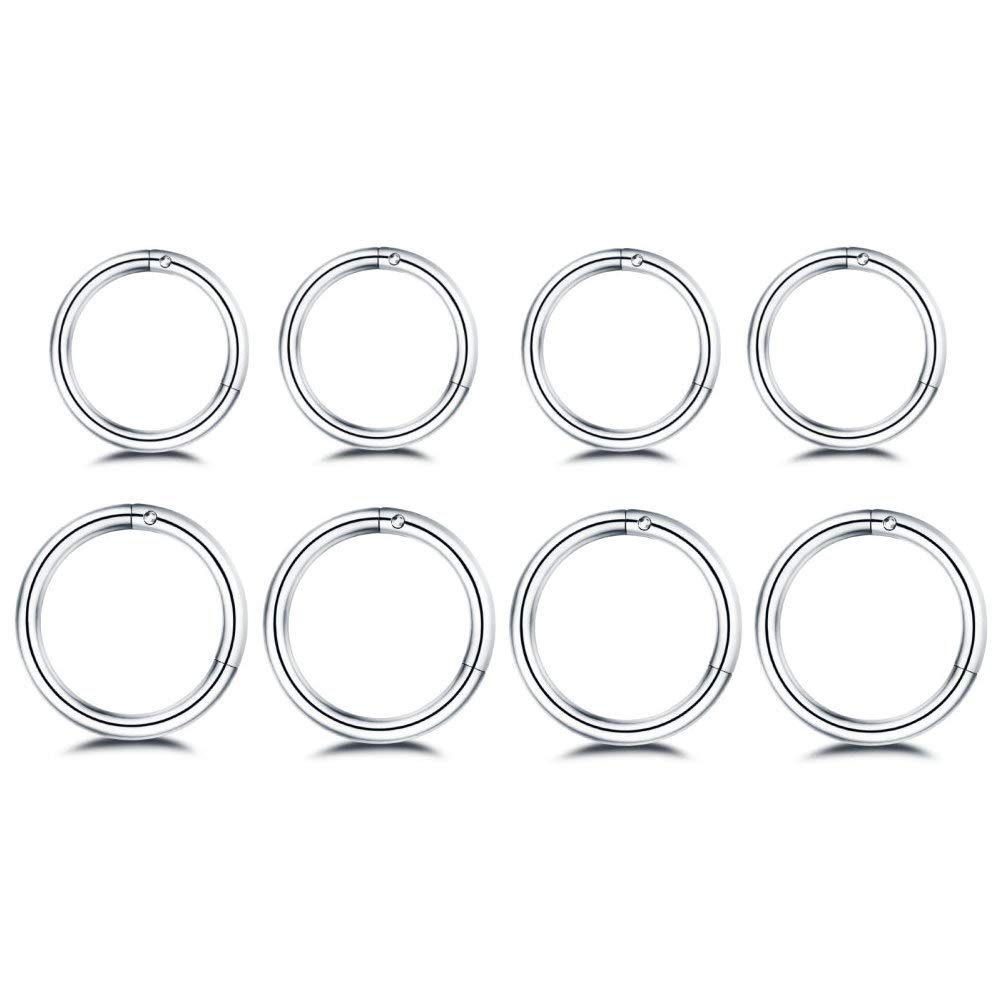 Septum Clicker Ring - 8 Stück chirurgischer Edelstahl 16g Schlaf