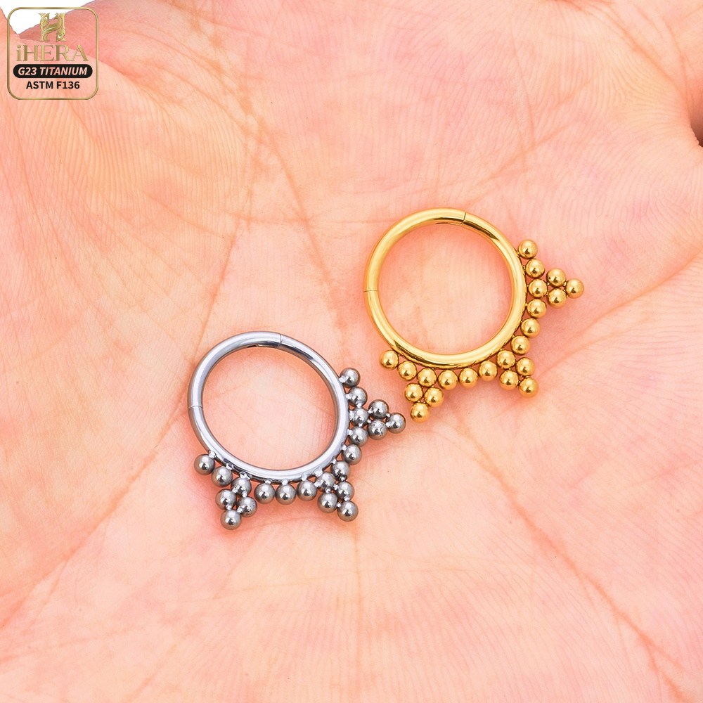 ASTM F136 Titan Luxus CZ Einge – Septum Clicker Ring Bewertung und Preis