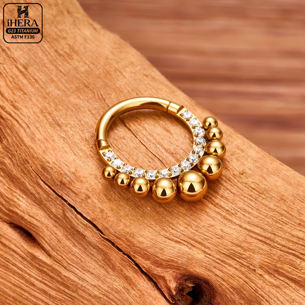ASTM F136 Titan Luxus CZ Einge – Septum Clicker Ring Bewertung und Preis