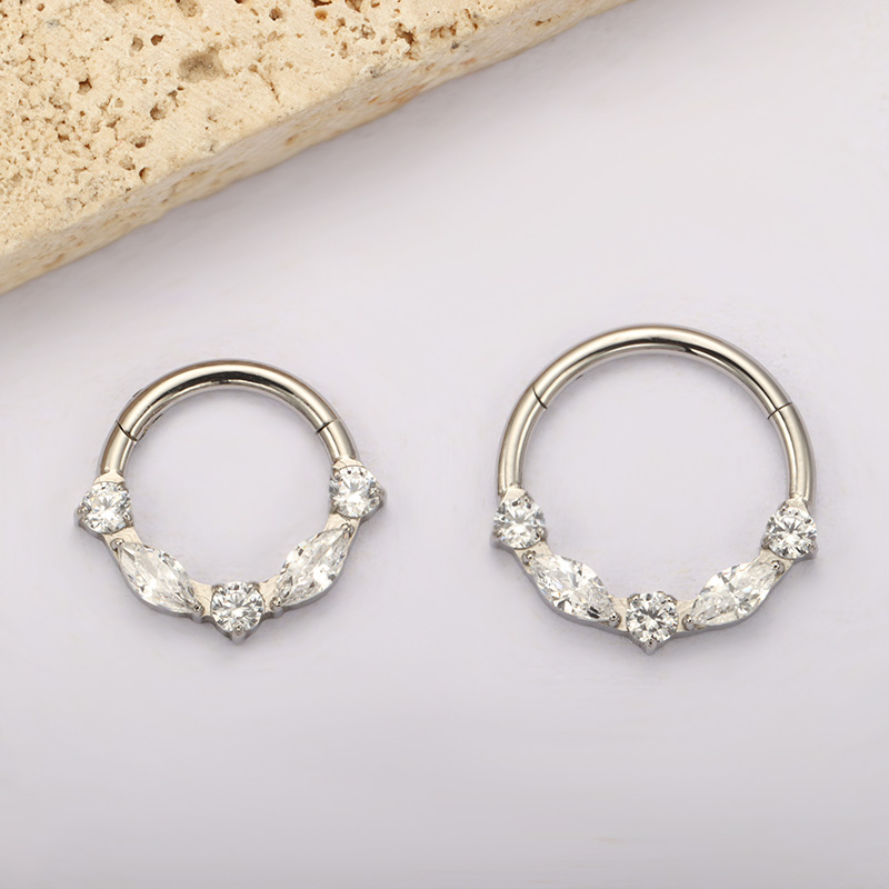 ASTM F136 Titan Marquise CZ Sc – Septum Clicker Ring Bewertung und Preis