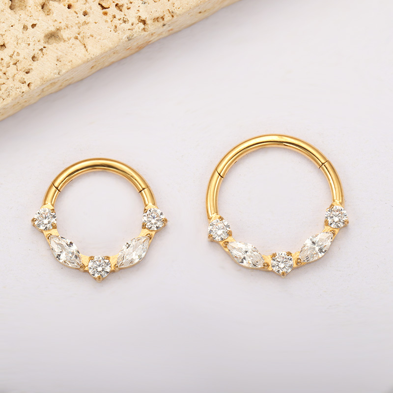 ASTM F136 Titan Marquise CZ Sc – Septum Clicker Ring Bewertung und Preis