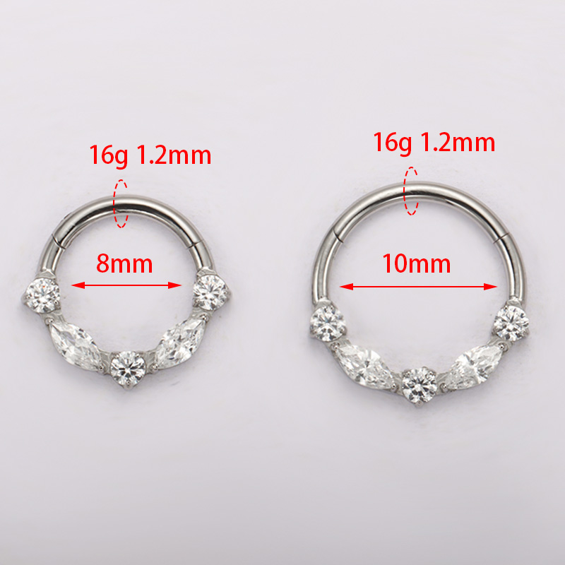 ASTM F136 Titan Marquise CZ Sc – Septum Clicker Ring Bewertung und Preis