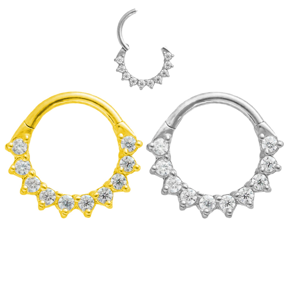 Trapez CZ Septum 100 % 316L Ch – Septum Clicker Ring Bewertung und Preis