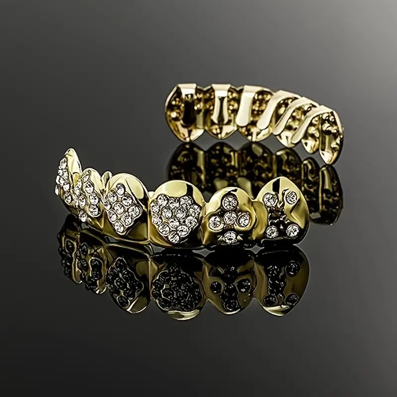 1 Satz goldene Poker-Zahnspang – Body Jewelry Lot Bewertung und Preis