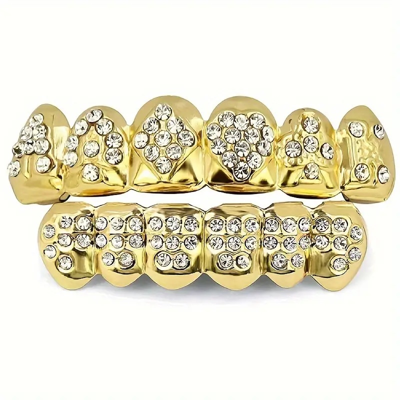 1 Satz goldene Poker-Zahnspang – Body Jewelry Lot Bewertung und Preis